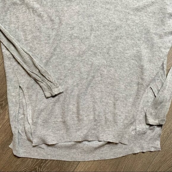 ASOS Glamorous Sweater High Low V-Neck Side Slit Knit Wool blend Grey Size XS - Picture 13 of 15